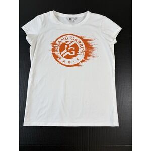 Roland Garros PARIS Tennis Logo Womens Sleeveless T-shirt Shirt Top Size M EUC